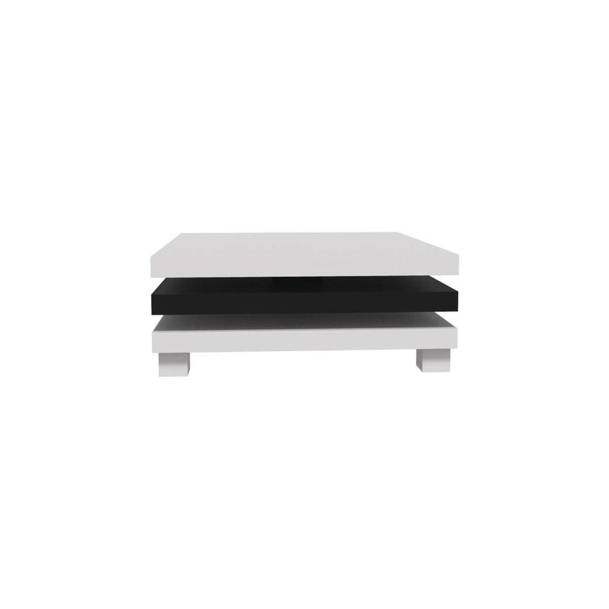 Voir la diapositive 3 : Habitat et Jardin Table basse  elena  - 80 x 80 x 32 cm - blanc / noir