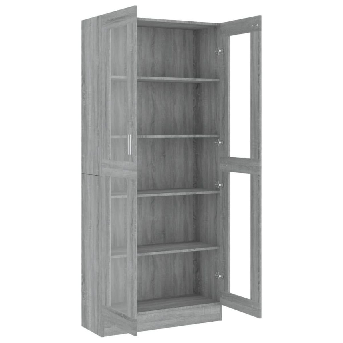 VIDAXL Armoire a vitrine Sonoma gris 82,5x30,5x185,5cm Bois ingenierie
