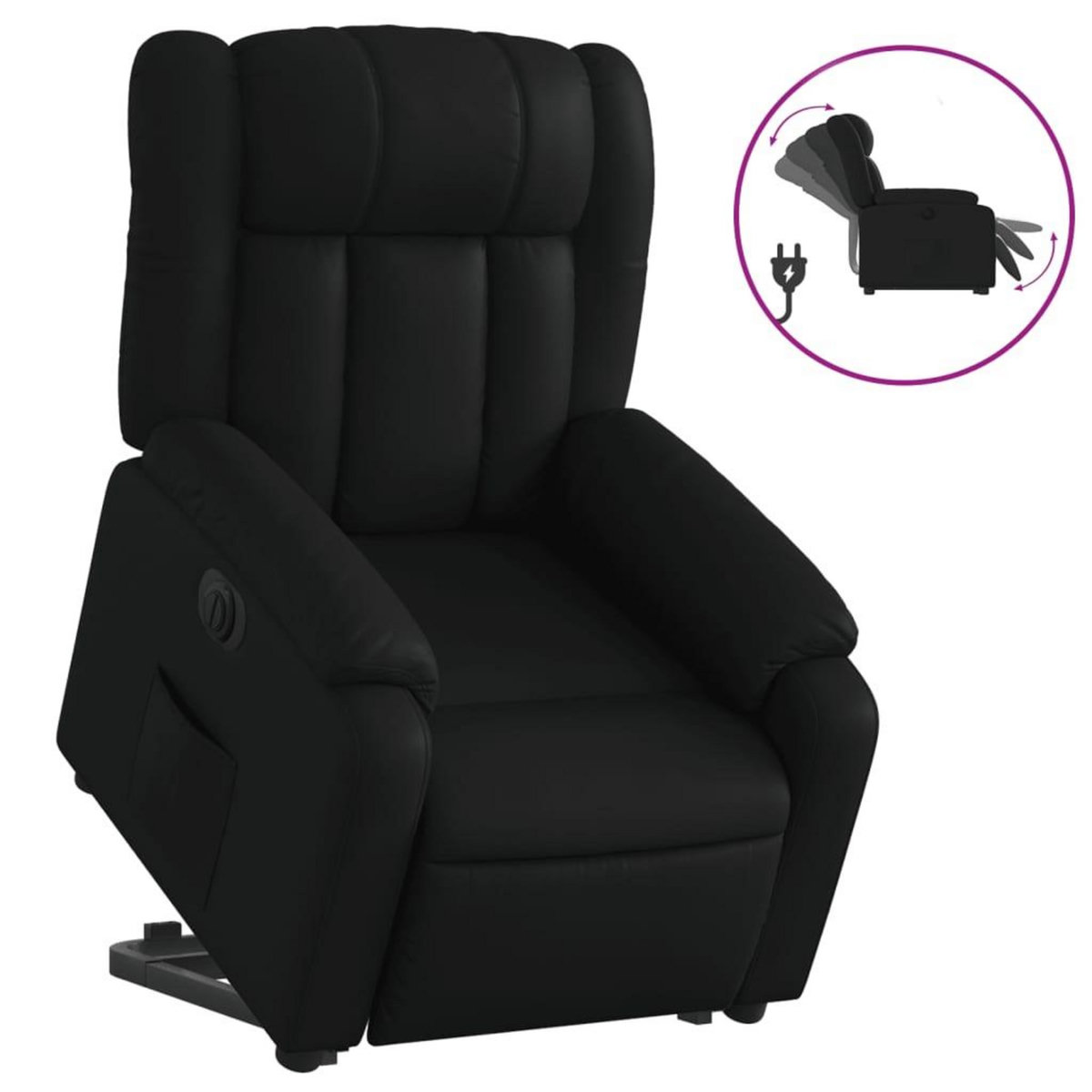 VIDAXL Fauteuil inclinable electrique noir similicuir