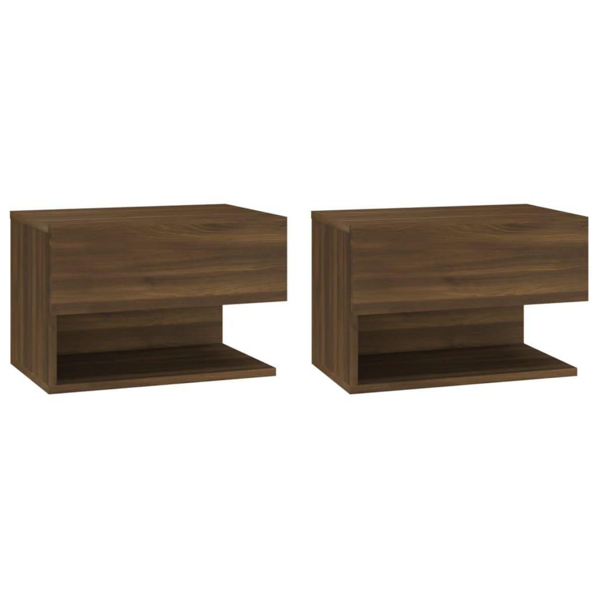 VIDAXL Tables de chevet murales 2 pcs Chene marron