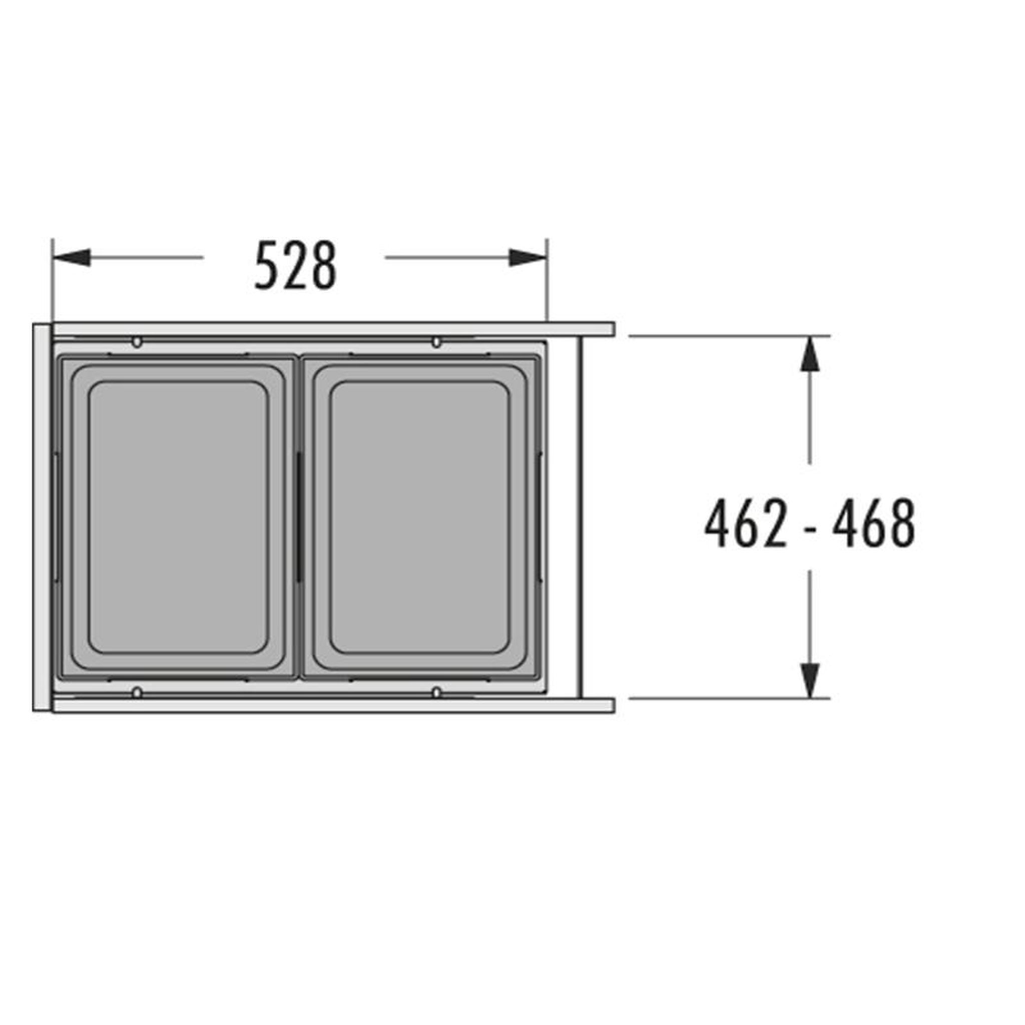 Voir la diapositive 4 : HAILO Poubelle de cuisine encastrable 2 bacs 76l (38+38) hailo as euro cargo 500