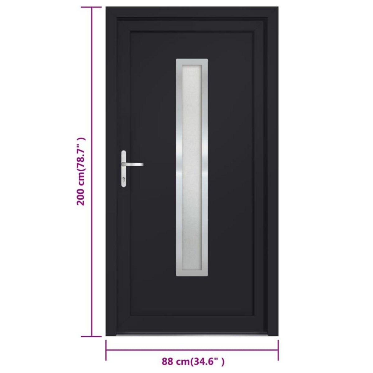 VIDAXL Porte d'entree anthracite 88x200 cm PVC