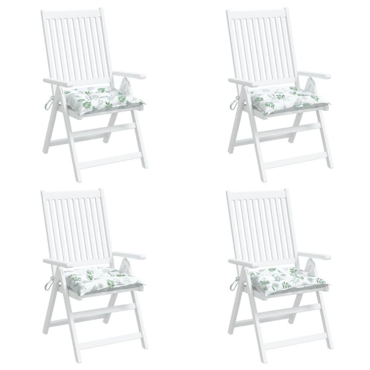 VIDAXL Coussins de chaise lot de 4 a motif de feuilles 50x50x7 cm