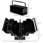 Voir la diapositive 3 : HOMCOM Boite à outils métallique - coffret à outils - caisse à outils 3 niveaux 5 plateaux rétractables - tôle acier noir