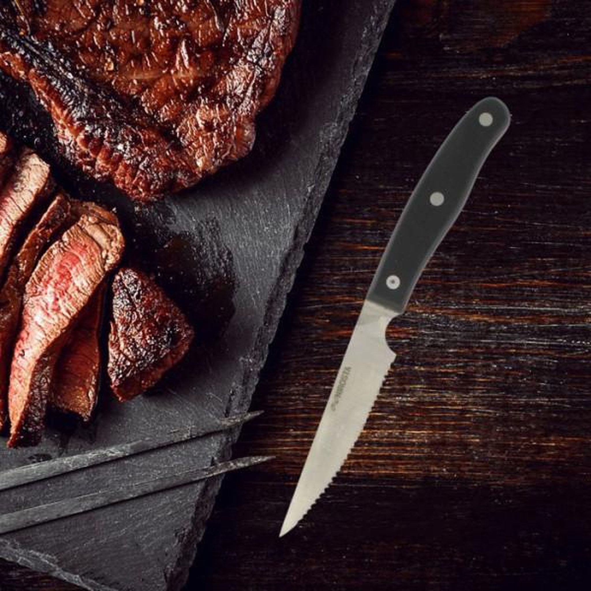 Voir la diapositive 2 : NIROSTA Lot de 6 couteaux a steak - NIROSTA- 22 cm