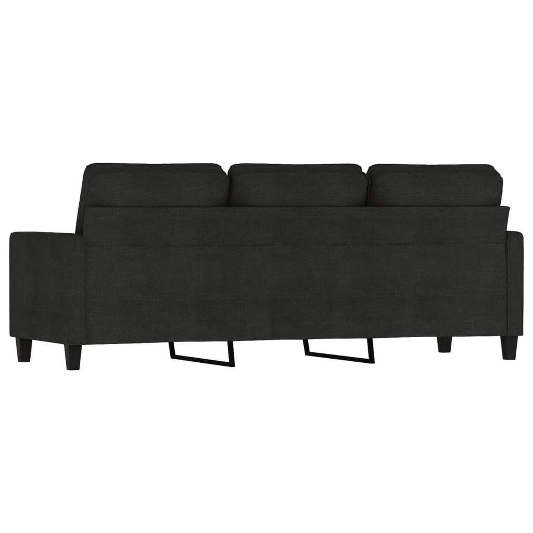 Voir la diapositive 5 : VIDAXL Canape a 3 places Noir 180 cm Tissu