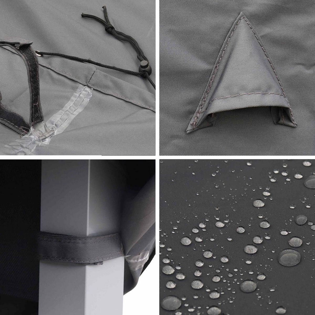 SWEEEK Housse de protection 235x135cm gris foncé - Bâche rectangulaire en polyester enduit PA pour tables de jardin Odenton / Washington