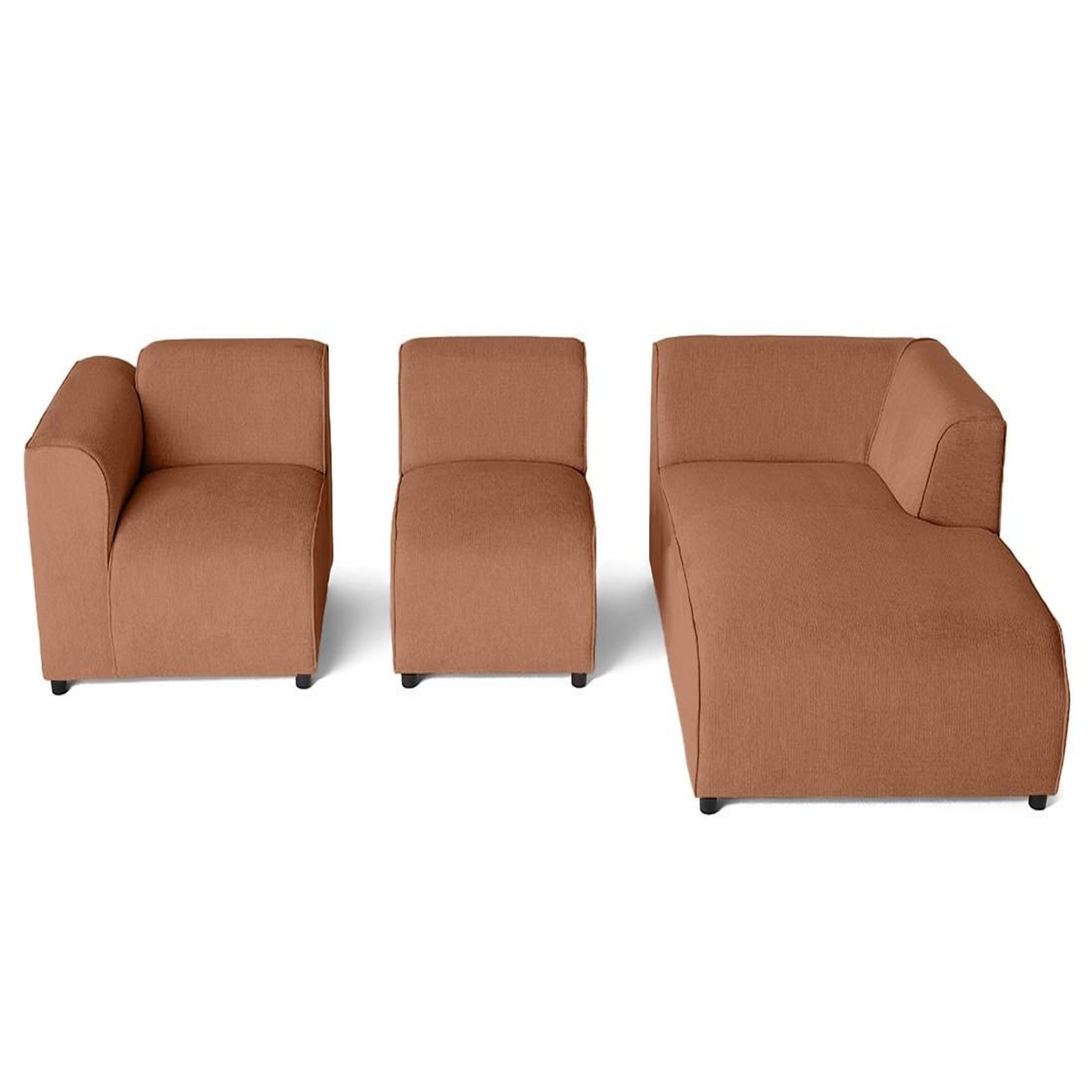 Voir la diapositive 3 : LISA DESIGN Suaro - canapé modulable d'angle droit 4 places en tissu texturé
