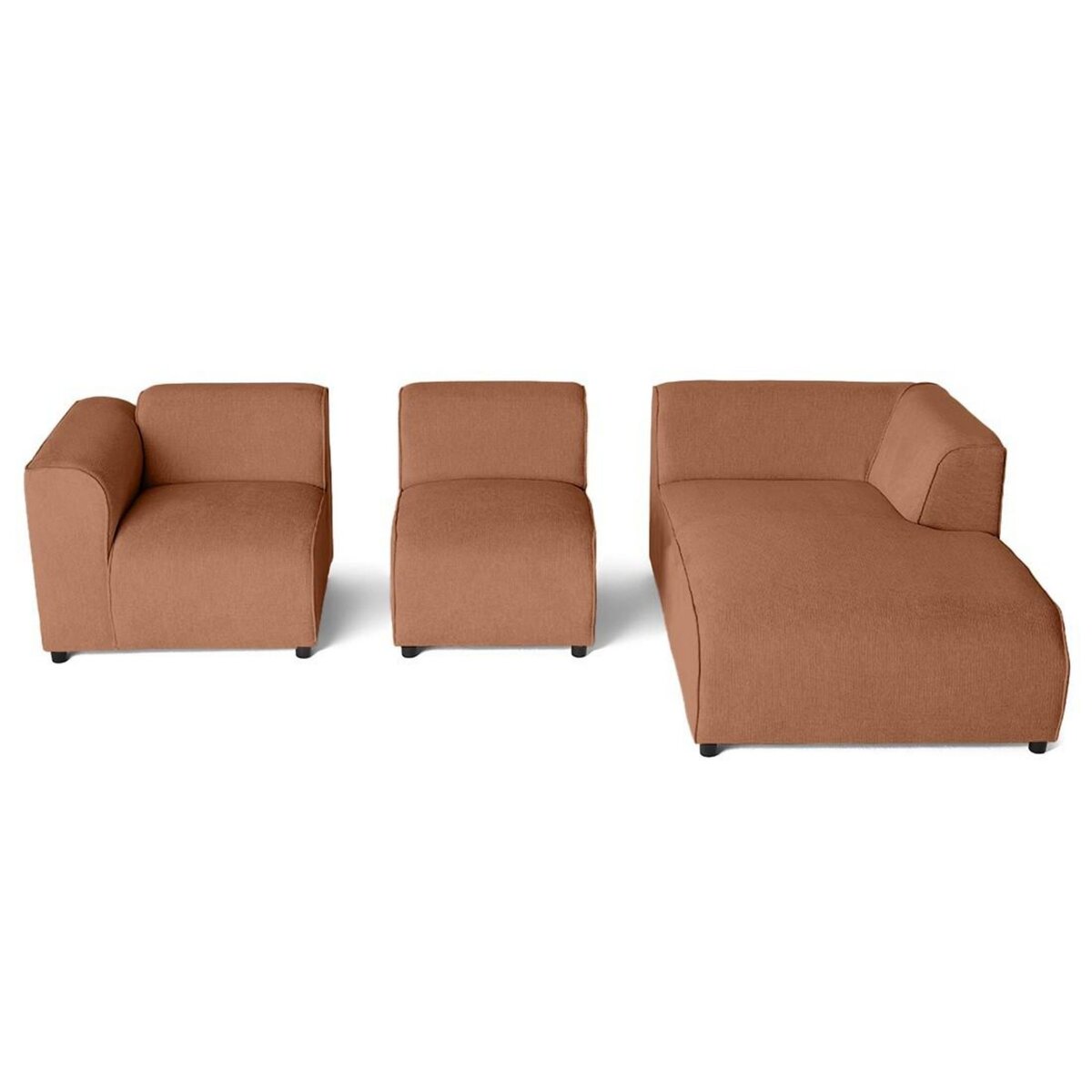 LISA DESIGN Suaro - canapé modulable d'angle droit 4 places en tissu texturé