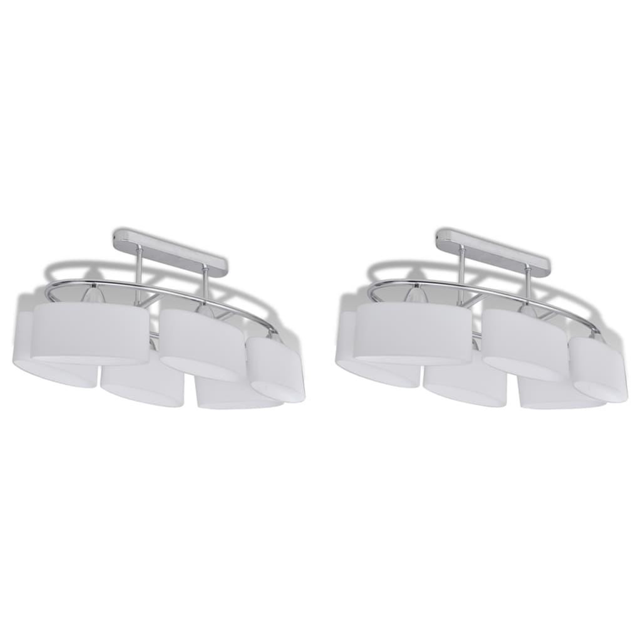 Voir la diapositive 2 : VIDAXL Plafonnier avec abat-jours en verre ellipsoïde 2 pcs E14