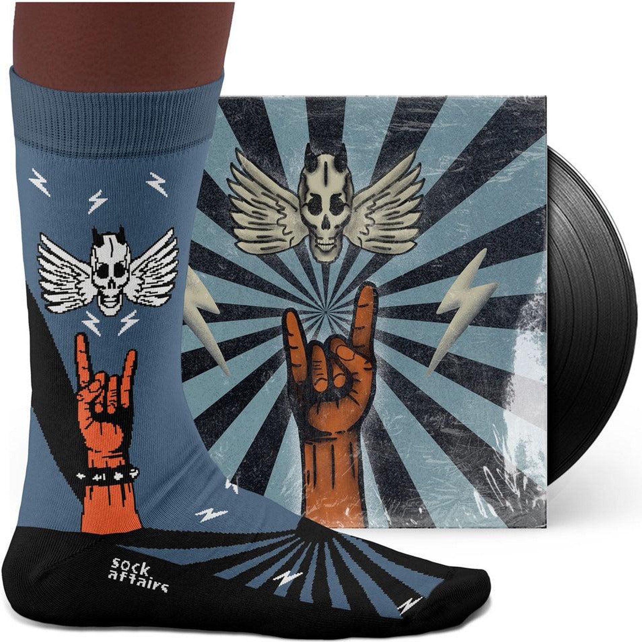 Voir la diapositive 4 : SOCK AFFAIRS Chaussettes heavy metal flying skull