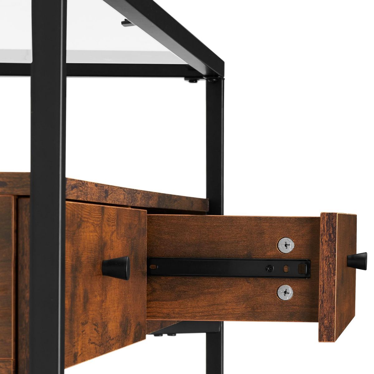 tectake Buffet bas style industriel Bois foncé industriel, rustique