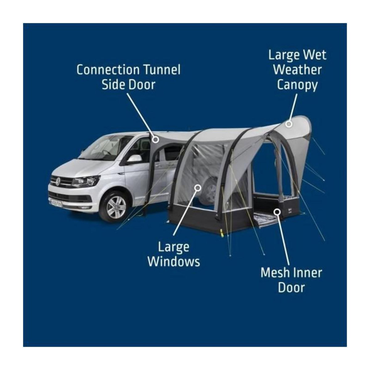 KAMPA Auvent gonflable pour van - KAMPA - Sprint Air - Matériau Weathershield 68D, armature Kampa AIR, espace compact, entrée pluie