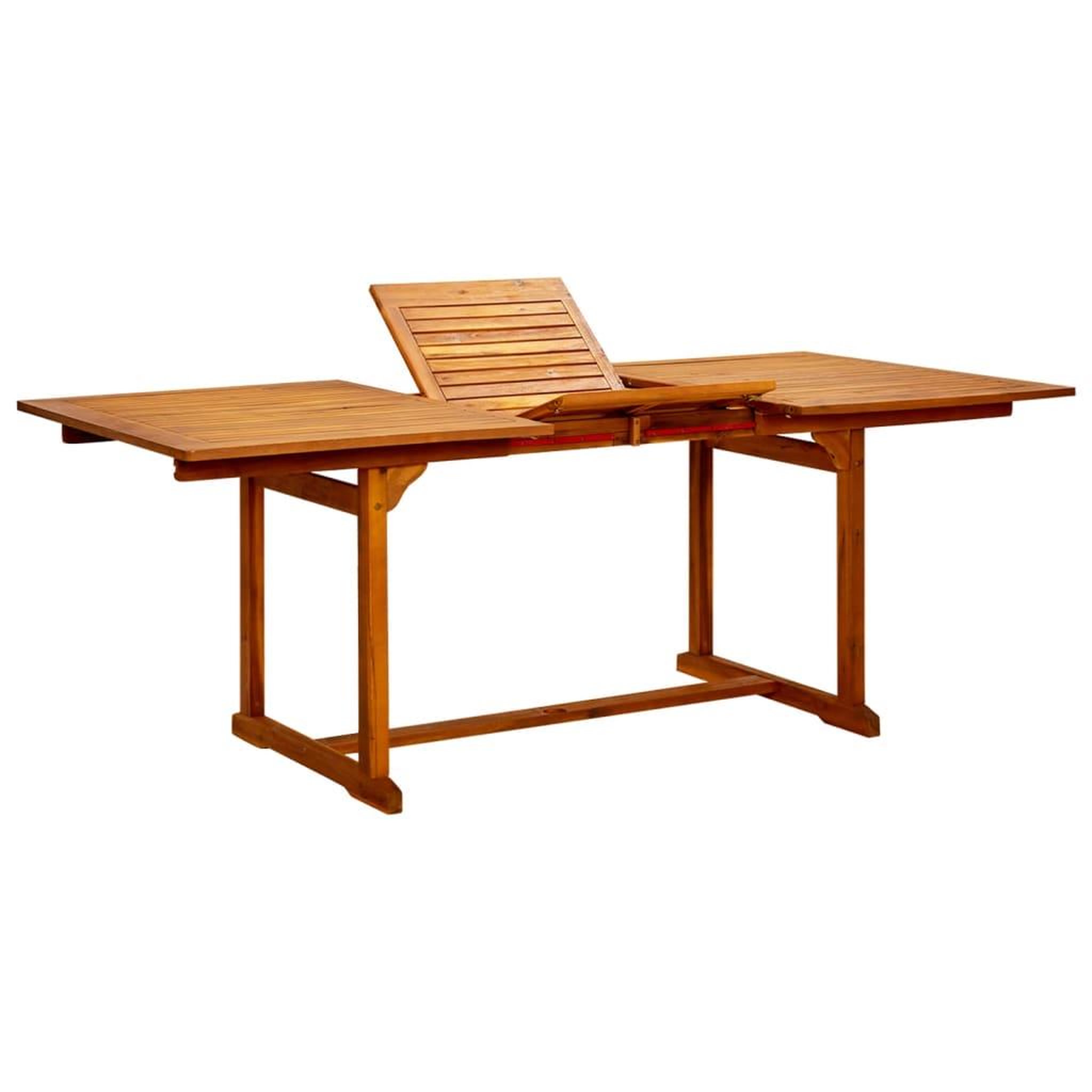 Voir la diapositive 1 : VIDAXL Table a dîner de jardin (150-200)x100x75cm Bois d'acacia massif