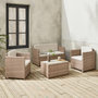 Voir la diapositive 3 : SWEEEK Salon de jardin en résine tressée 4 places Perugia - 1 canapé, 2 fauteuils, une table basse