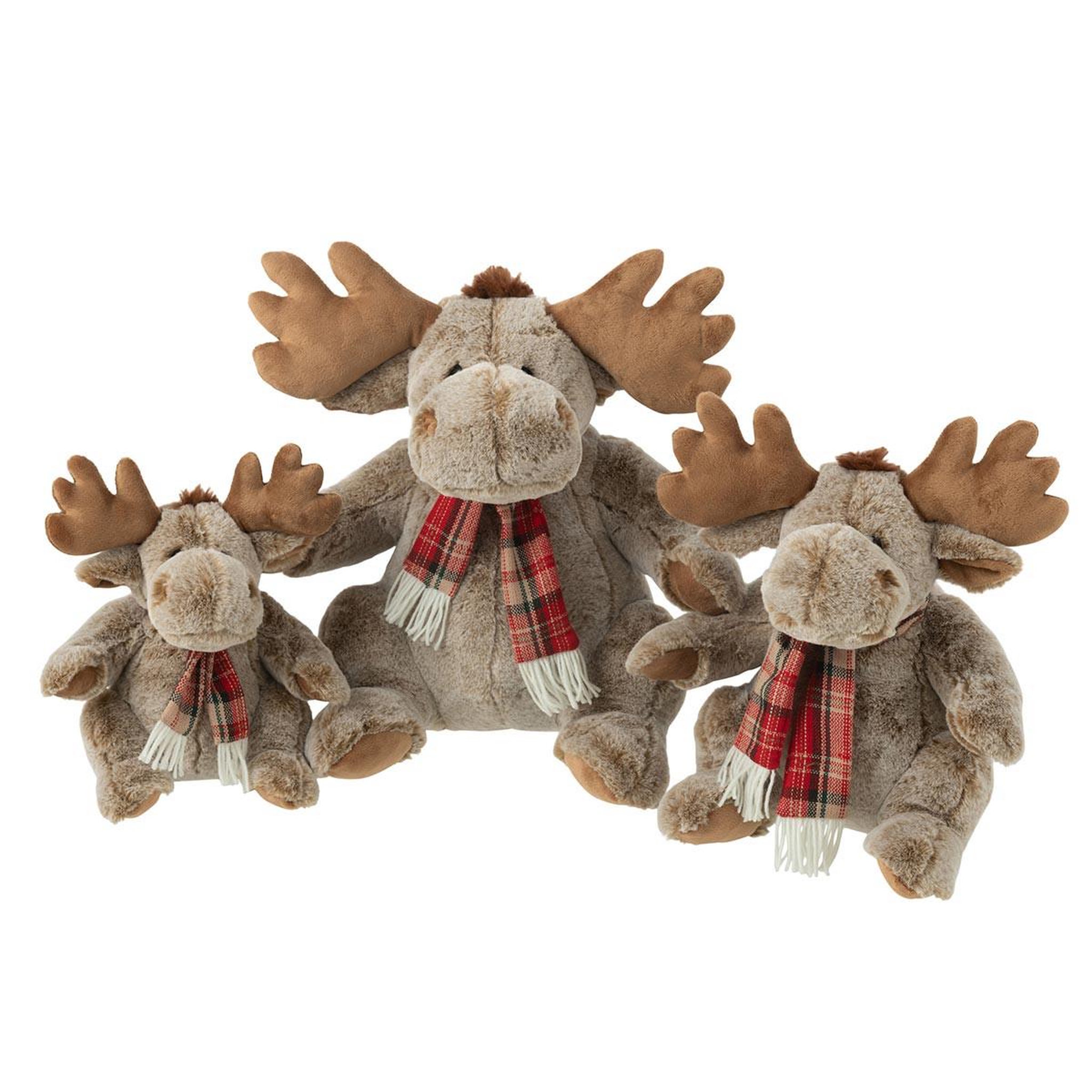 Voir la diapositive 2 : J-LINE Peluche renne  écharpe  30cm marron