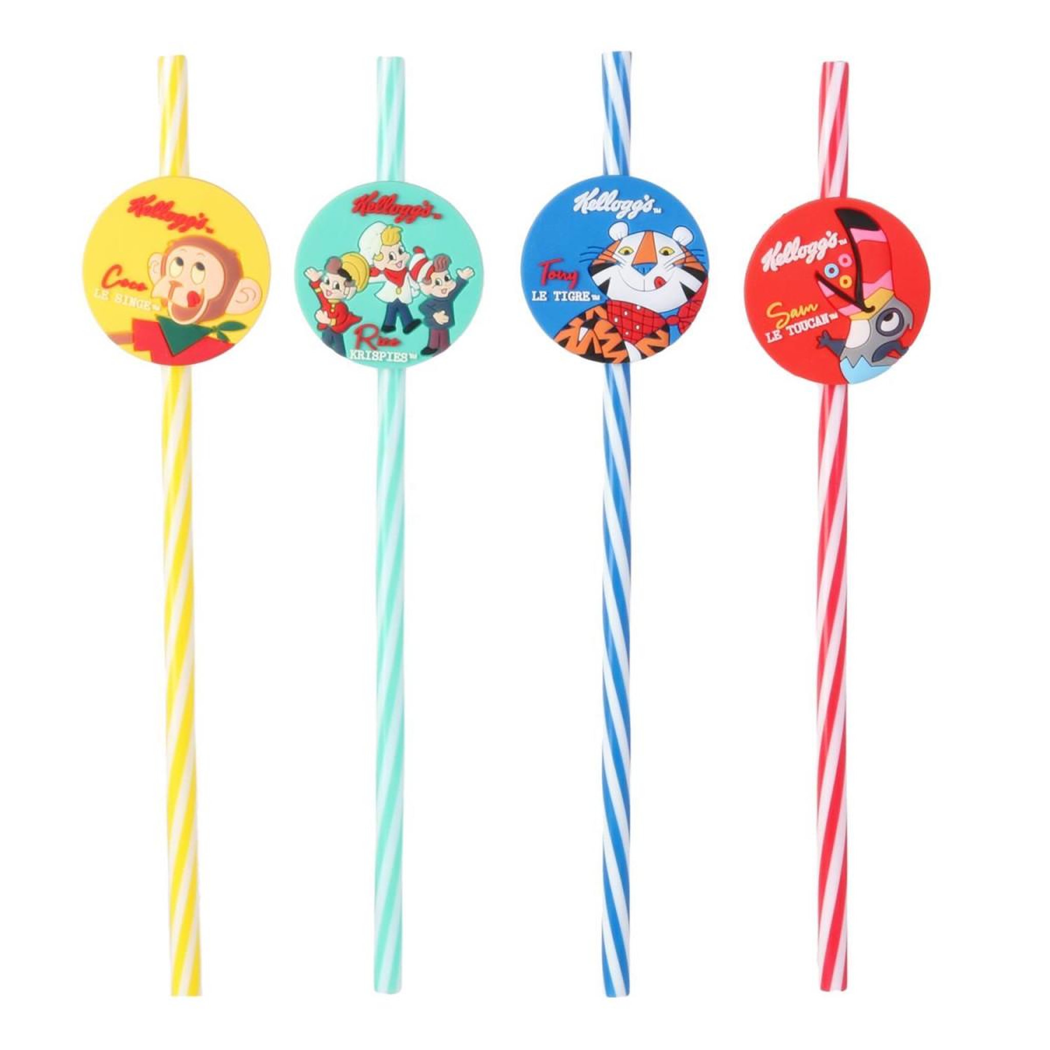 The Home Deco Factory Lot de 4 pailles réutilisables  kellogg's  23cm multicolore