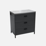 SWEEEK Cuisine d'extérieure en acier avec 3 tiroirs L80cm. Coloris disponibles : Vert, Noir