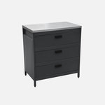 SWEEEK Cuisine d'extérieure en acier avec 3 tiroirs L80cm. Coloris disponibles : Noir, Vert
