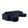 Voir la diapositive 2 : BEST MOBILIER Miro - canapé panoramique en u 7 places - convertible avec coffre - en velours texturé
