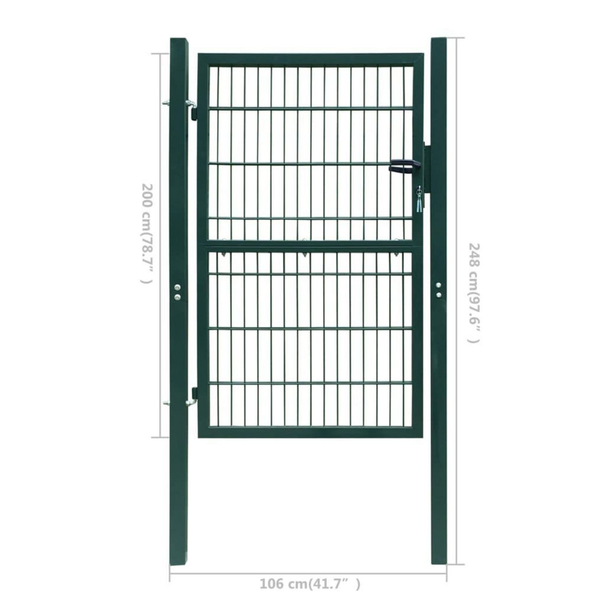 VIDAXL Portillon Acier 106x248 cm Vert