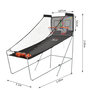 Voir la diapositive 3 : HOMCOM Panier de Basket pliable jeu de Basketball Arcade Double Shootout double panier compteur électronique 4 ballons et pompe acier noir et blanc