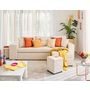 Voir la diapositive 1 : BEST MOBILIER California - canapé d'angle réversible 4 places - convertible avec coffre, étagère et poufs - en velours texturé