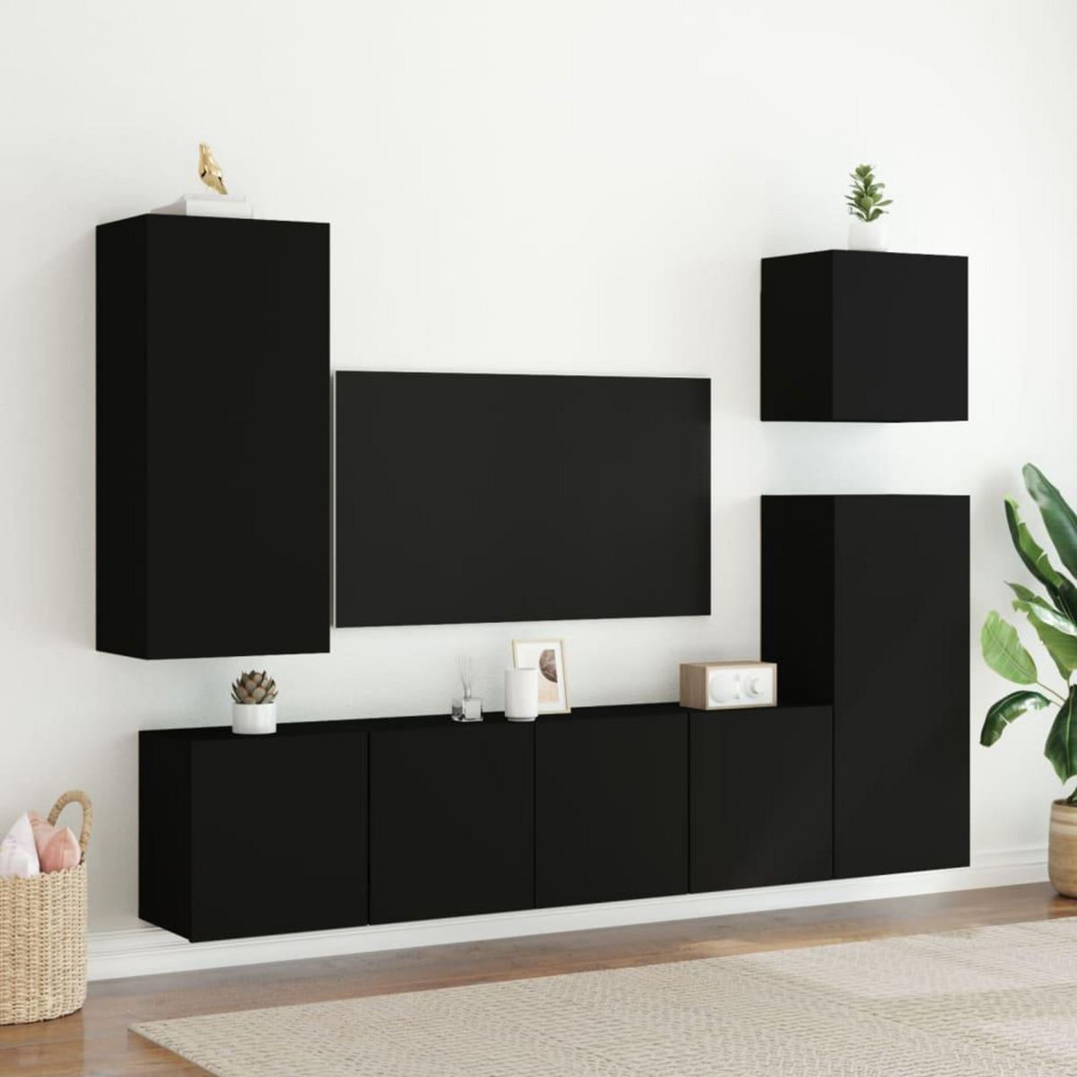 VIDAXL Meubles TV muraux 2 pcs noir 80x30x41 cm