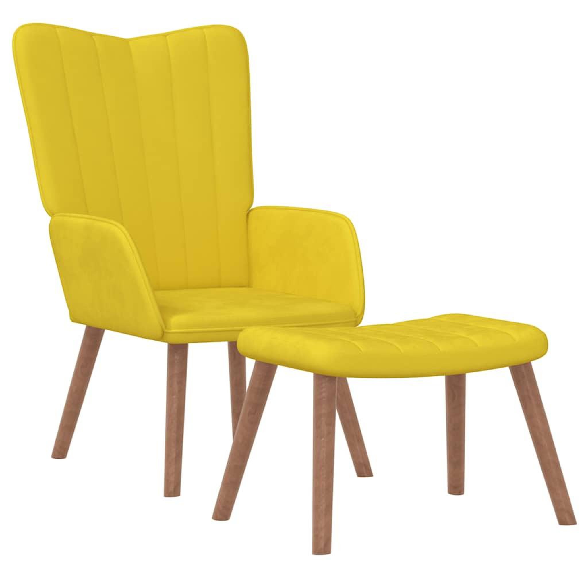 Voir la diapositive 2 : VIDAXL Chaise de relaxation avec repose-pied Jaune moutarde Velours