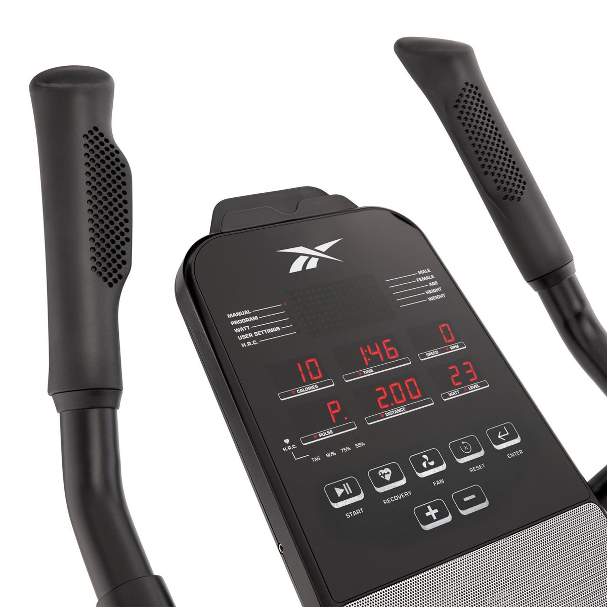 Reebok Vélo de Fitness Ergomètre - Reebok - Modèle SL8.0 - Maison/Appartement - Roue d'inertie 7 KG - Ecran LED