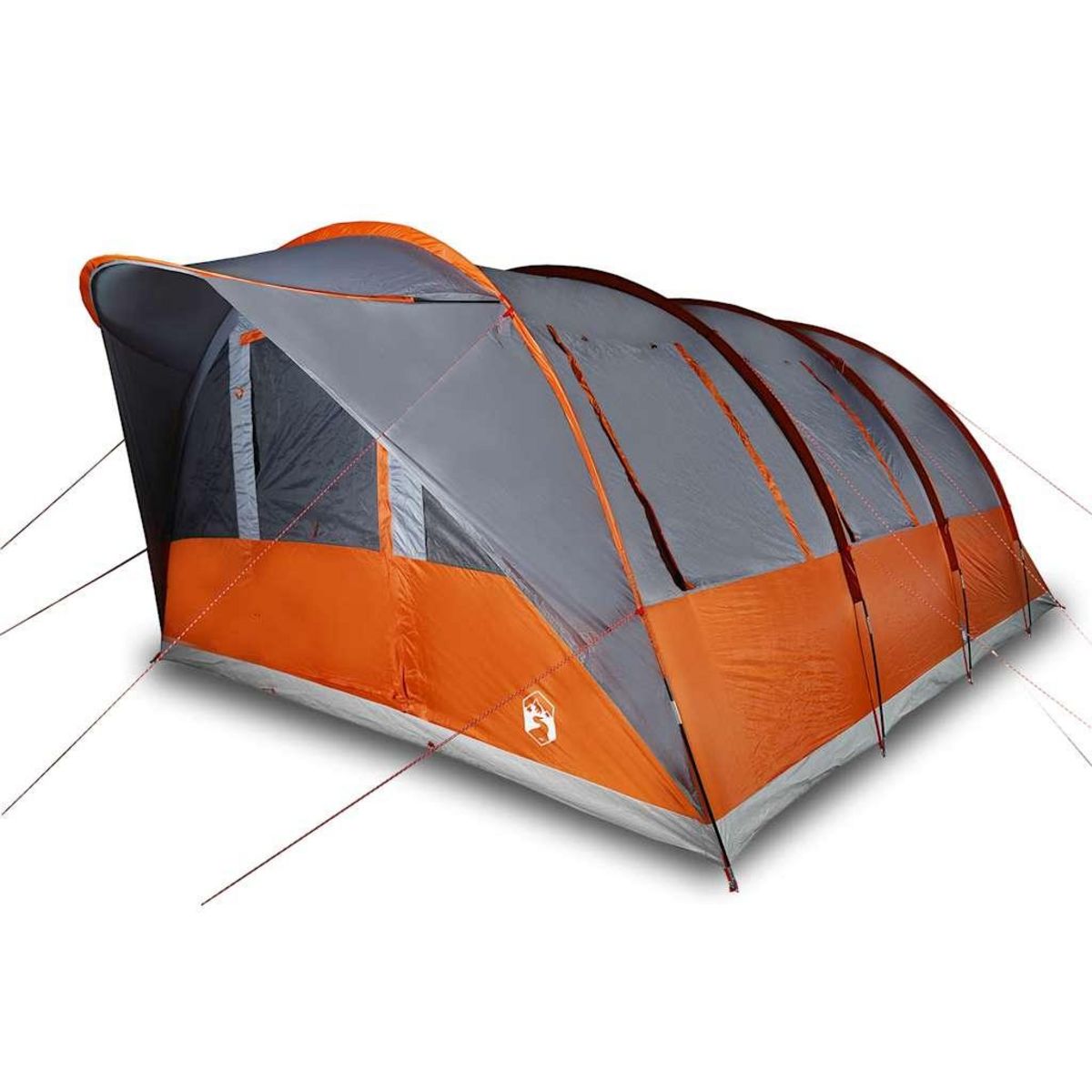VIDAXL Tente familiale tunnel 7 personnes gris et orange impermeable