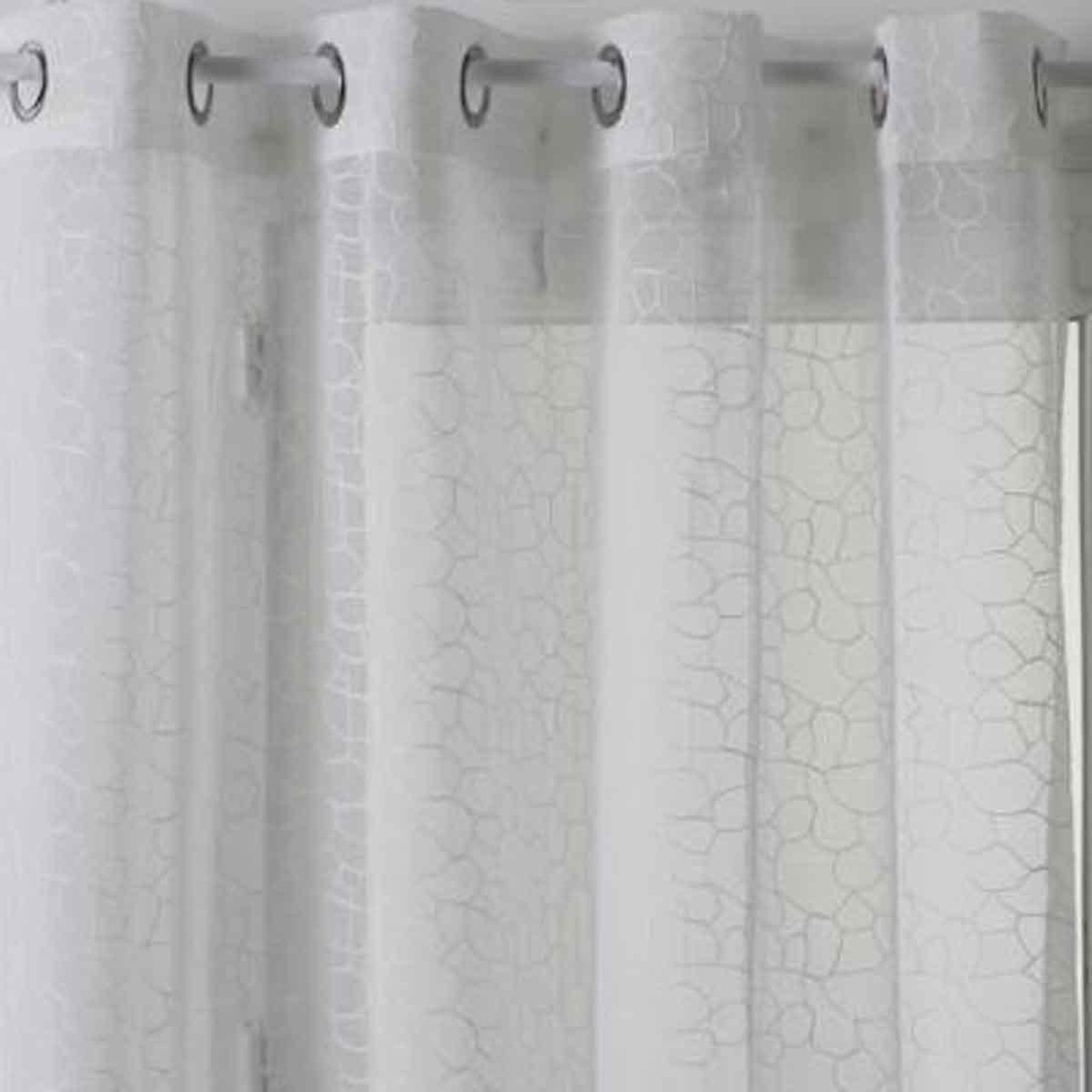Voir la diapositive 1 : ATMOSPHERA Rideau voilage  brodé  140x240cm blanc