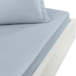 Sensei Maison Drap housse en percale de coton bonnet 30 cm SOFT PERCALE. Coloris disponibles : Gris, Blanc, Bleu, Rouge, Beige, Rose, Marron, Vert, Orange, Violet