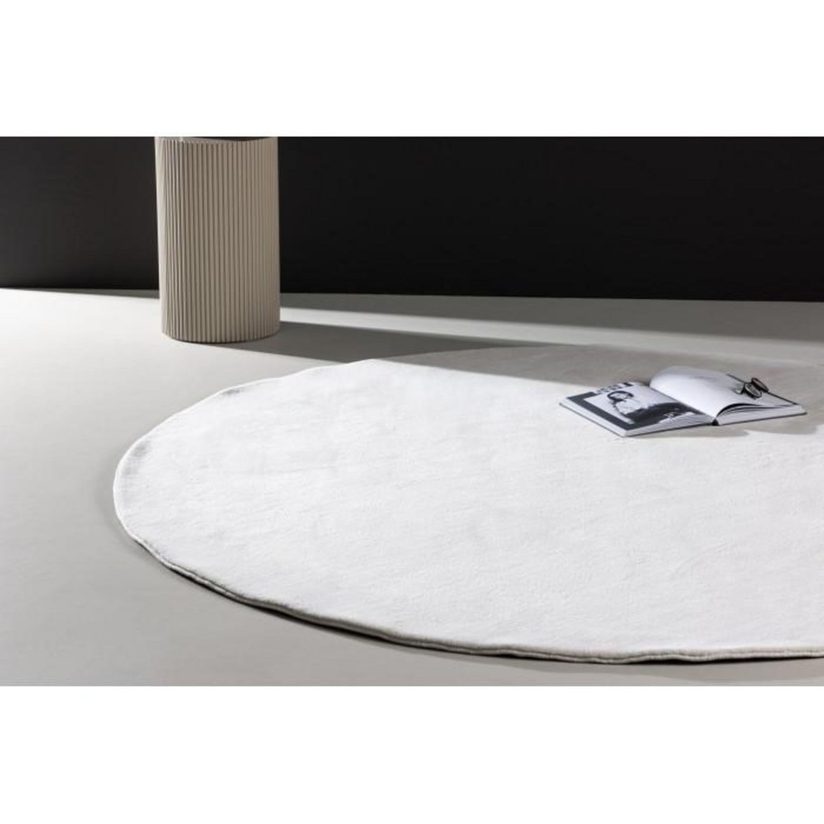 Paris Prix Tapis Déco Rond  Nixie  200cm Blanc