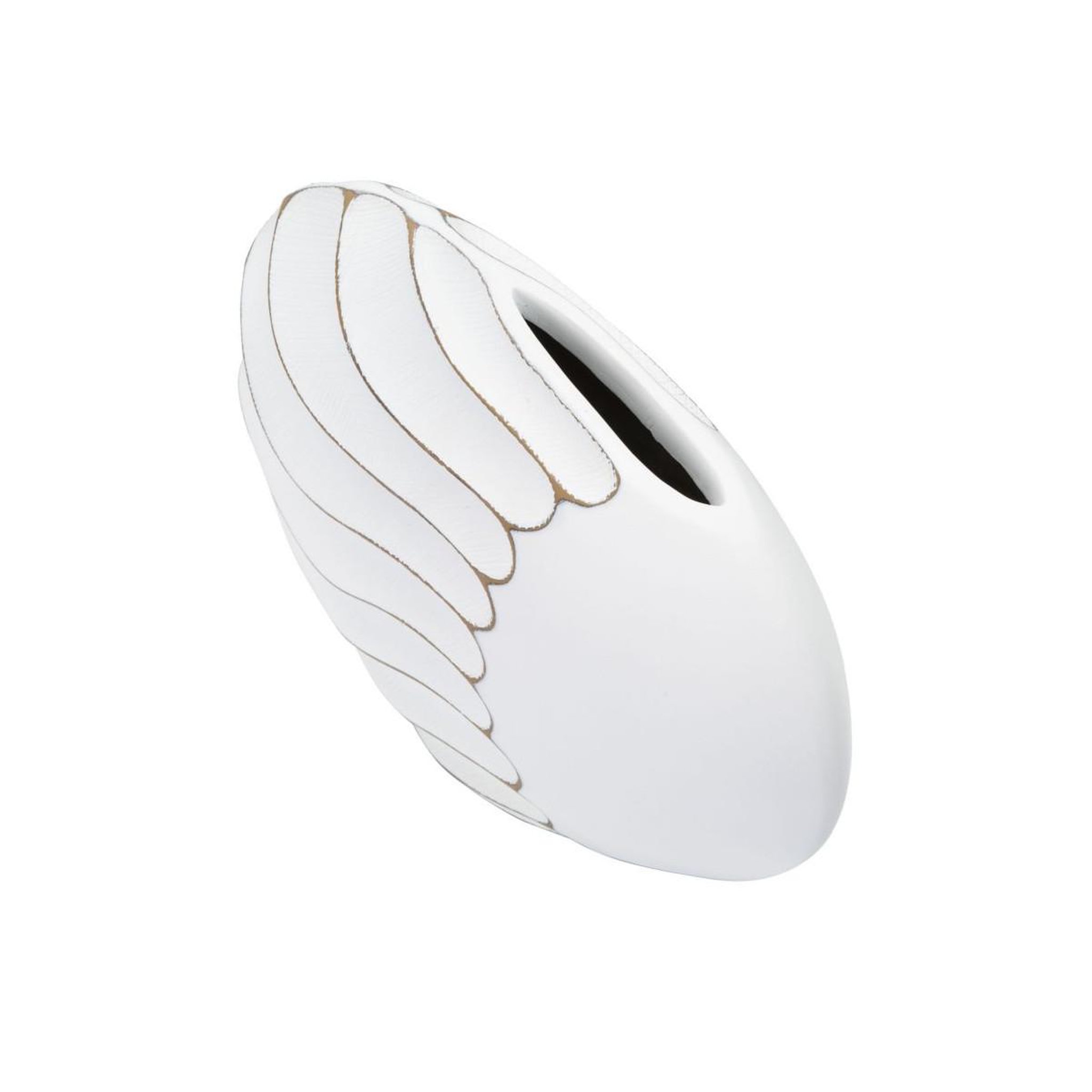 Voir la diapositive 3 : Paris Prix Vase design en relief  lines  34cm blanc