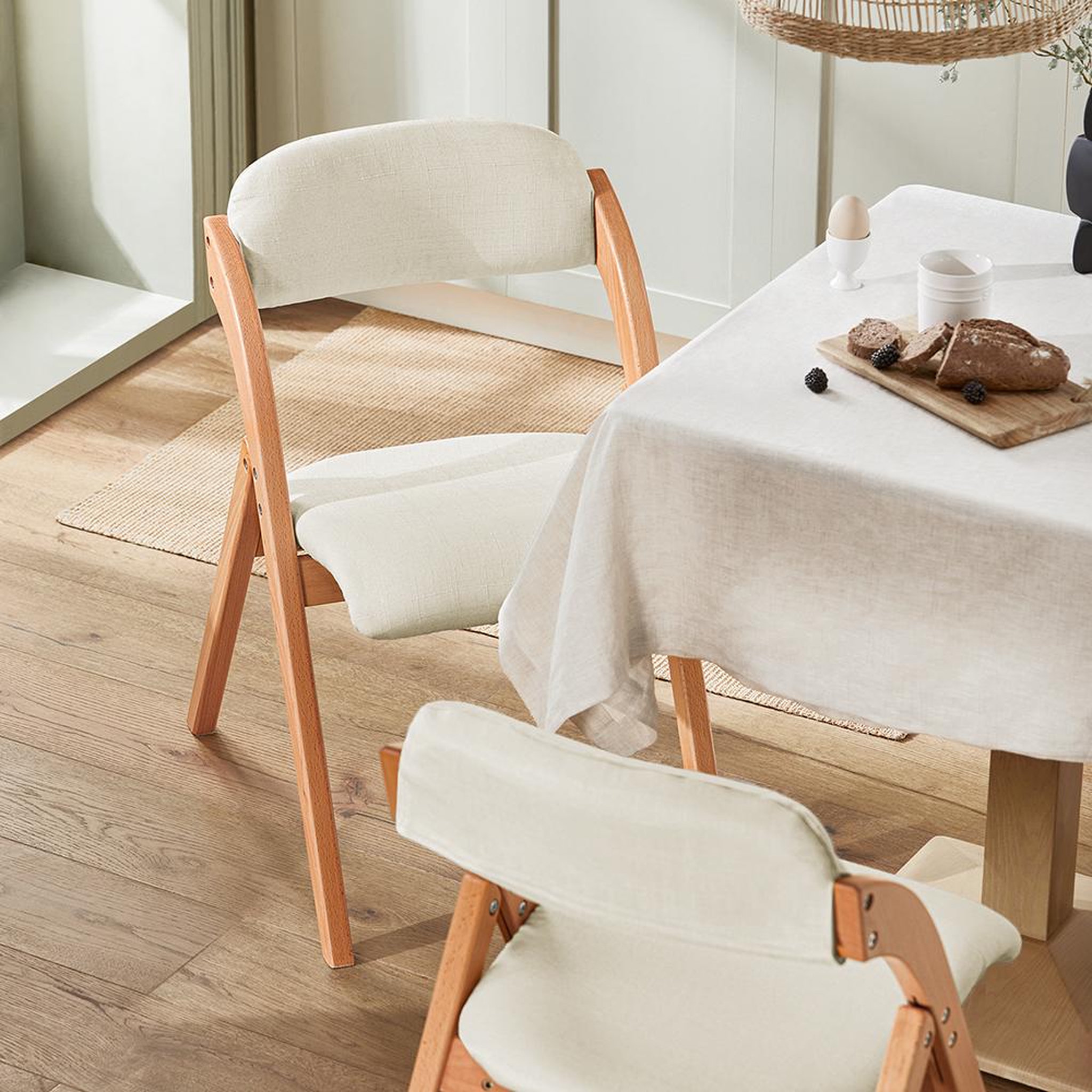 Voir la diapositive 5 : SOBUY Chaise Pliante Cuisine Blanc 47.5x41.5x77cm FST92-WX2