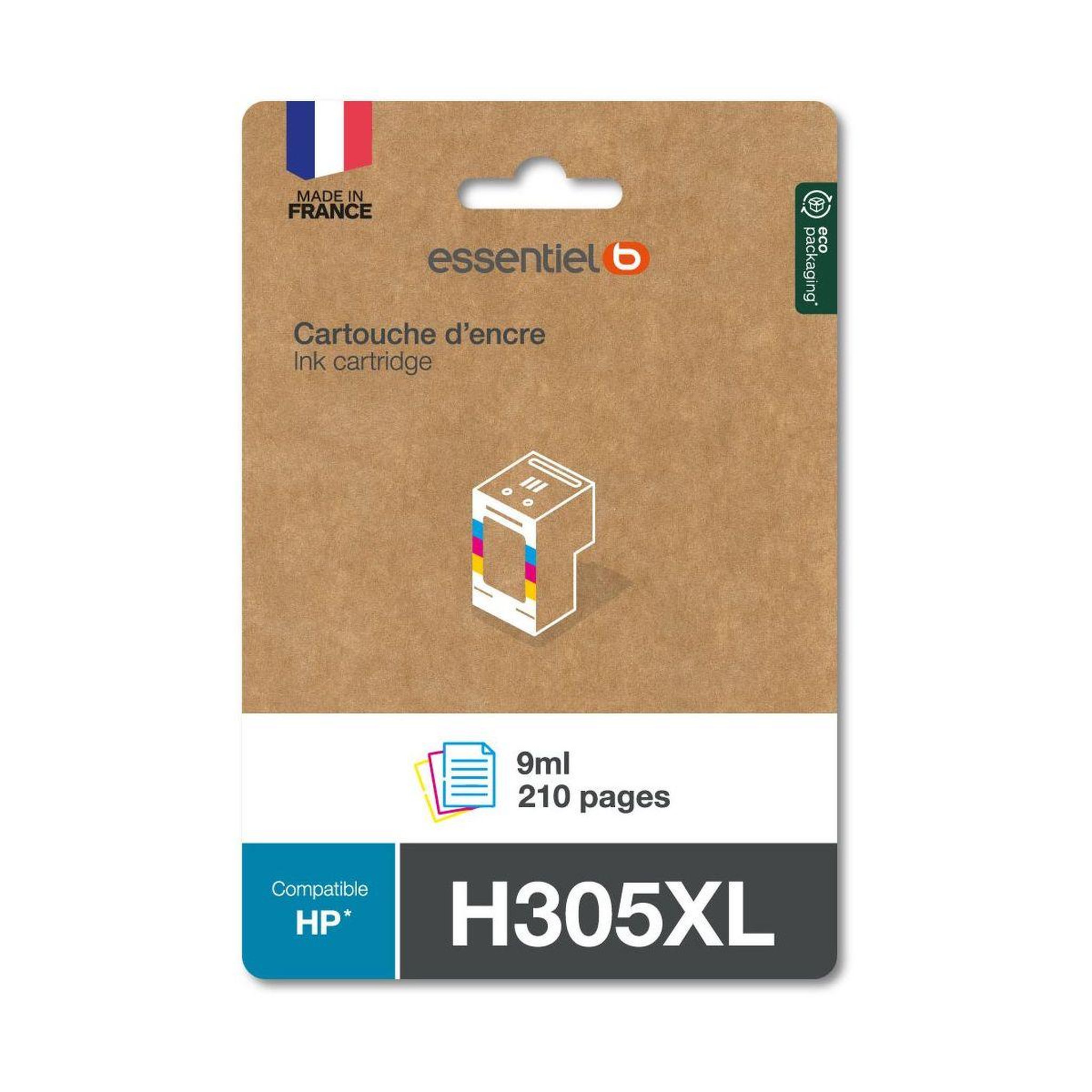 ESSENTIEL B Cartouche d'encre Compatible H305 XL Haute Capacité 3 Couleurs
