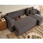 Voir la diapositive 3 : BEST MOBILIER Topaze - canapé d'angle réversible - 4 places - convertible avec coffre - en velours texturé
