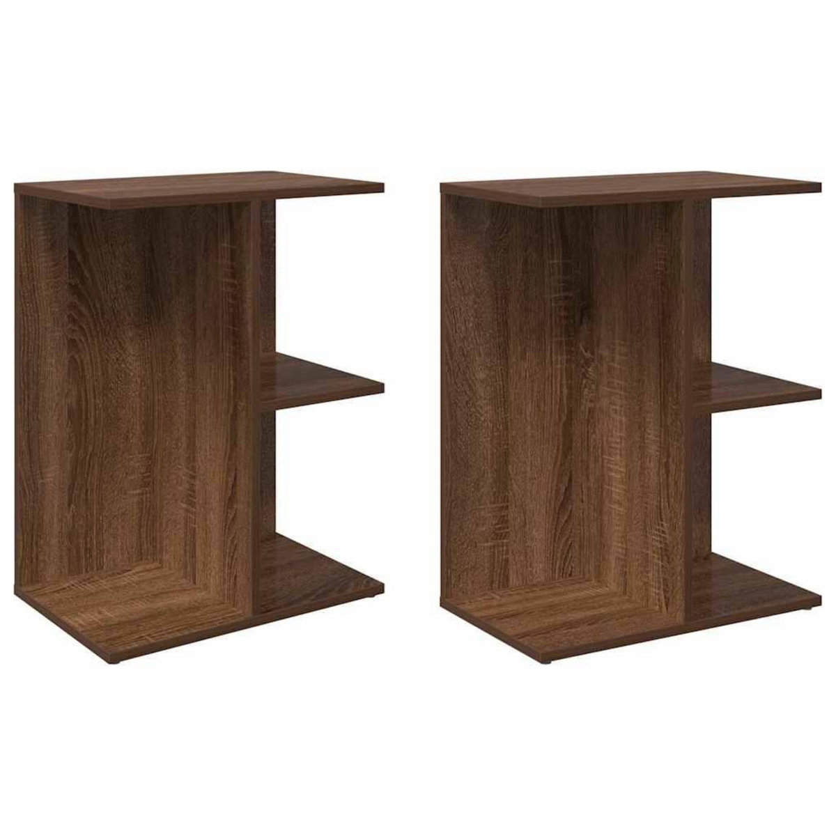 VIDAXL Tables de chevet 2 pcs chene marron bois d'ingenierie