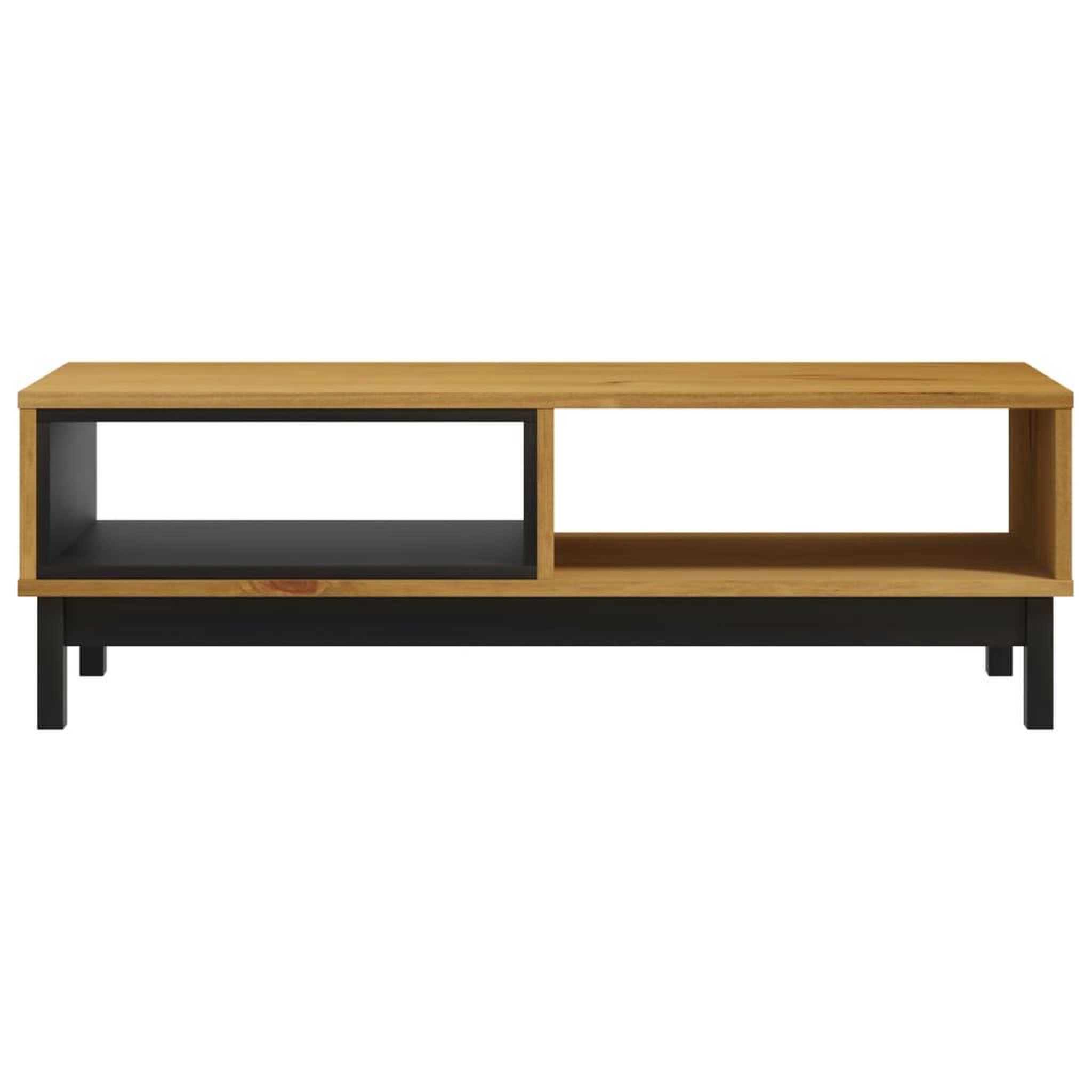 Voir la diapositive 4 : VIDAXL Table basse FLAM 100x50x32,5 cm bois de pin massif