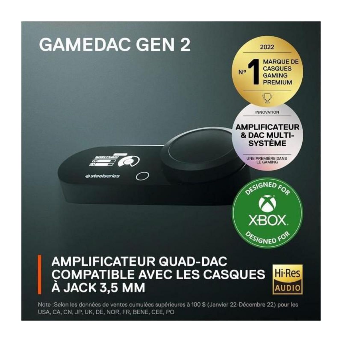 SteelSeries DAC certifié Hi-Res pour PC, Xbox et PlayStation - STEELSERIES - GAME DAC GEN 2 Xbox - Noir