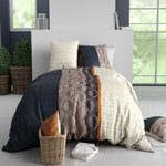 ATELIER DU COTON Parure housse de couette 100% coton 57fils curtis. Coloris disponibles : Multicolore