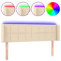 Voir la diapositive 2 : VIDAXL Tete de lit a LED Creme 147x16x78/88 cm Tissu