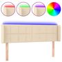 Voir la diapositive 2 : VIDAXL Tete de lit a LED Creme 147x16x78/88 cm Tissu