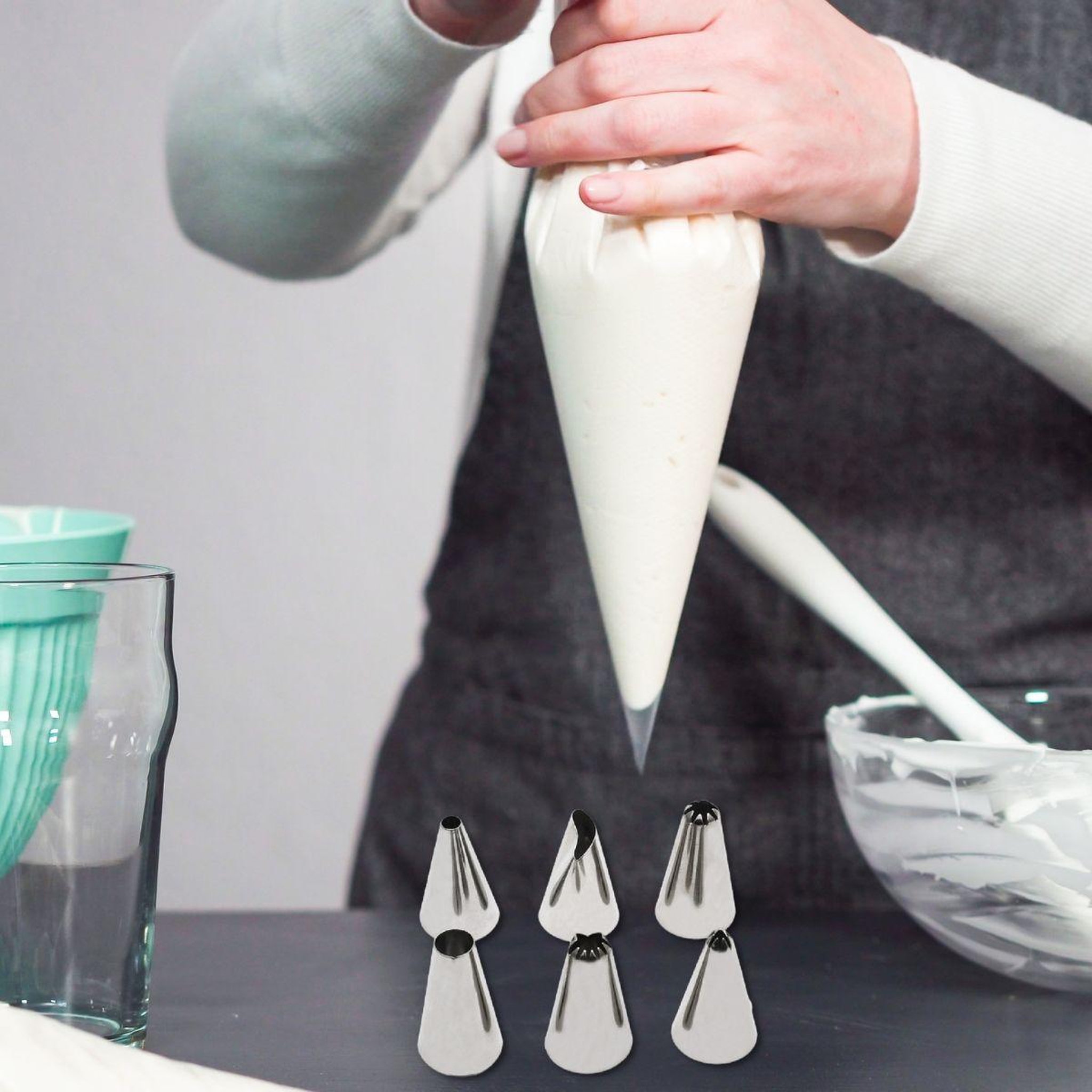 Voir la diapositive 2 : ZENKER Lot de 6 douilles à pâtisserie en inox petit modèle Zenker Smart Pastry