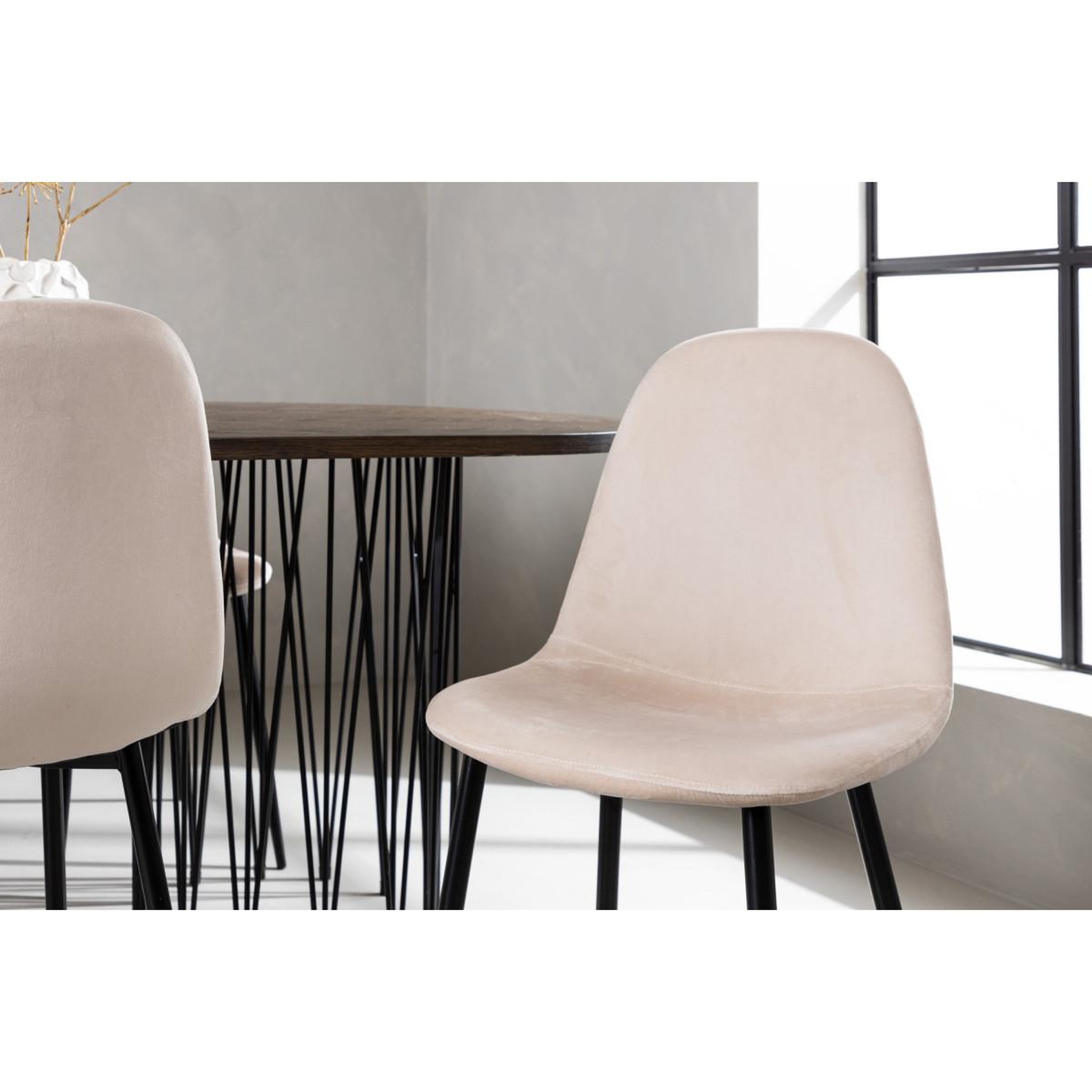 Voir la diapositive 6 : Paris Prix Ensemble table à manger & 6 chaises  stone & polar  220cm beige & moka