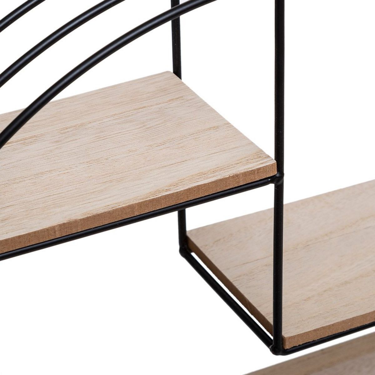 ATMOSPHERA Étagère murale métal et bois ronde noir