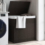 VIDAXL Panier a linge avec 2 sections marron fonce 53x35x57 cm