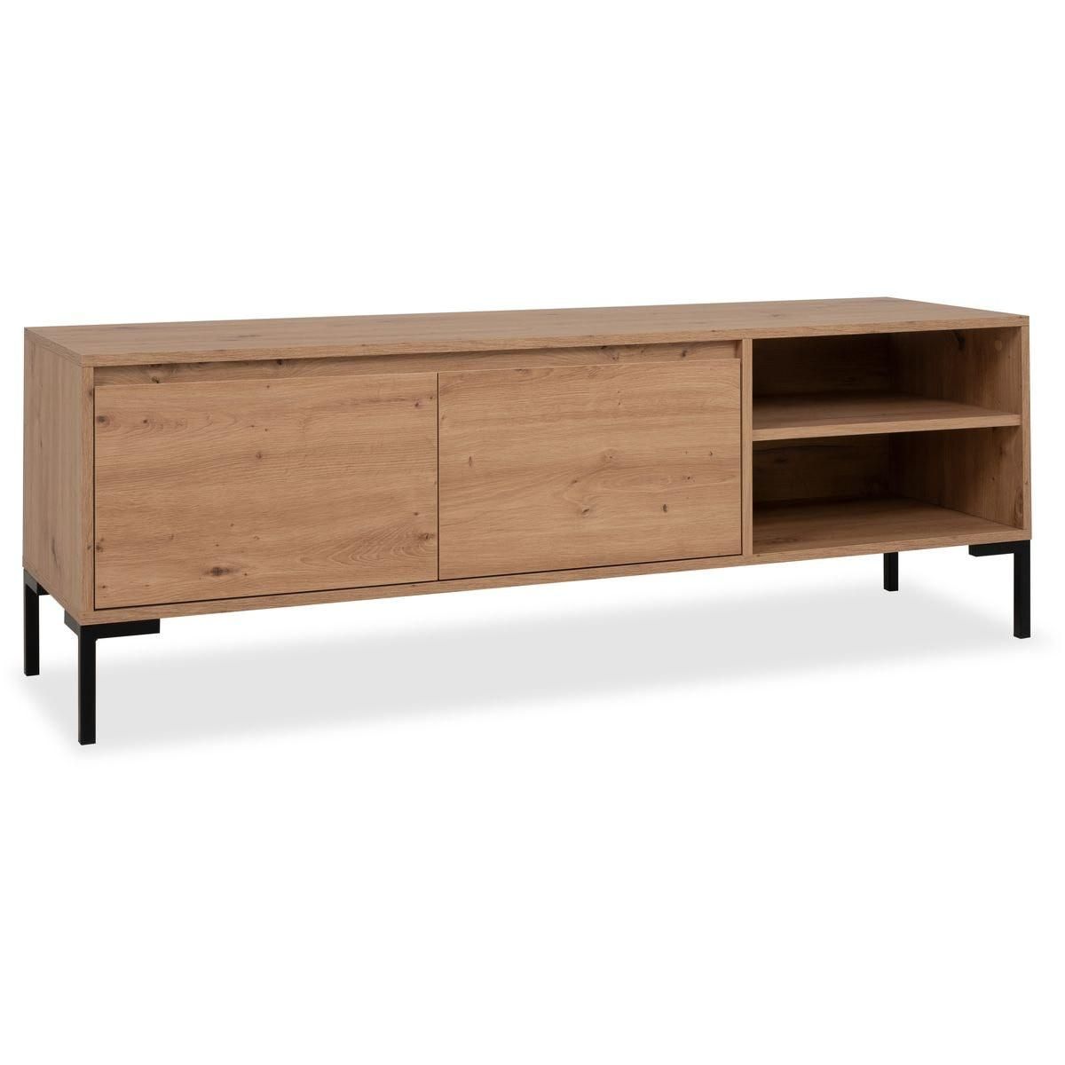 HOMIFAB Meuble TV effet chêne 150 cm - Ronda