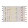 Lorena Canals Tapis coton motif indien - beige rose - 120x160